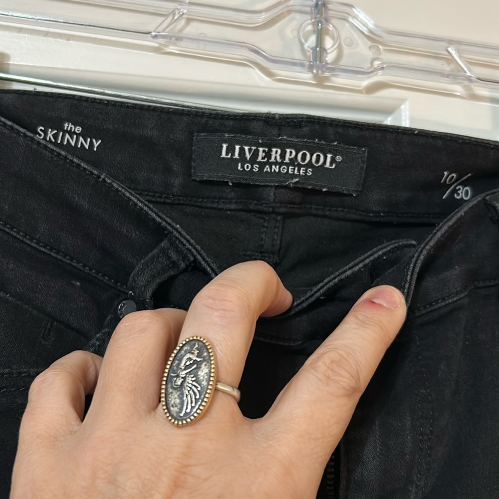 Gently worn, Stitch Fix purchase, Liverpool Skinny Black Jean. Size 30, 10
